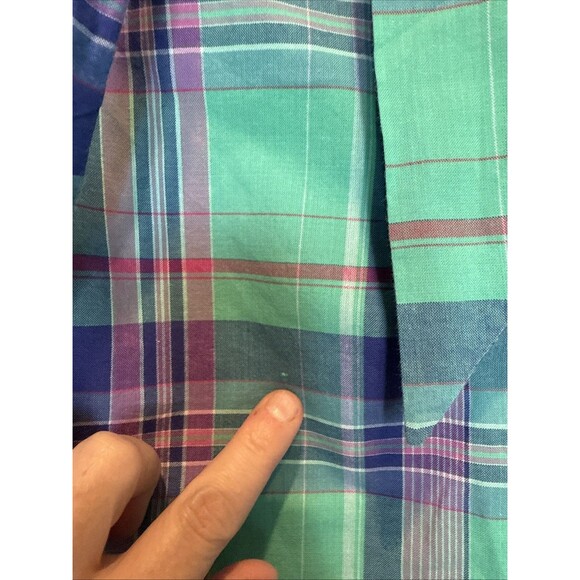 Brooks Brothers Skirt 12 Plaid Green Purple Pockets Tie Back Cotton Checked - Picture 3 of 12